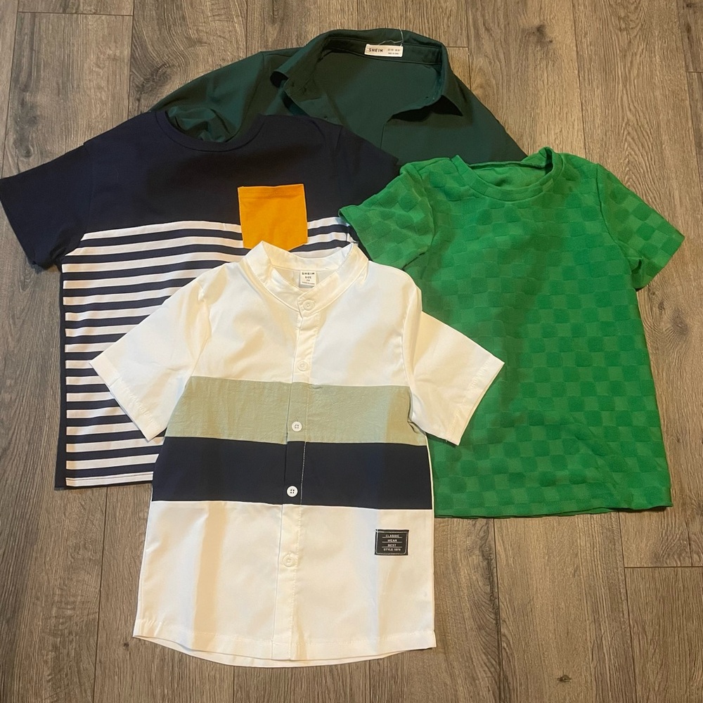 Boys Size 7 bundle of 4 SHEIN shirts, no stains and in excellent condition.